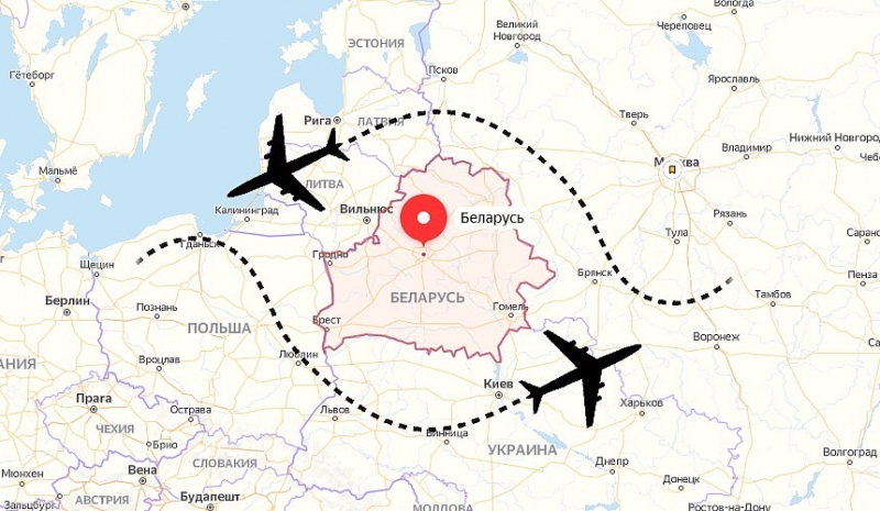 Воздушное пространство Беларуси стали обходить европейские авиакомпании